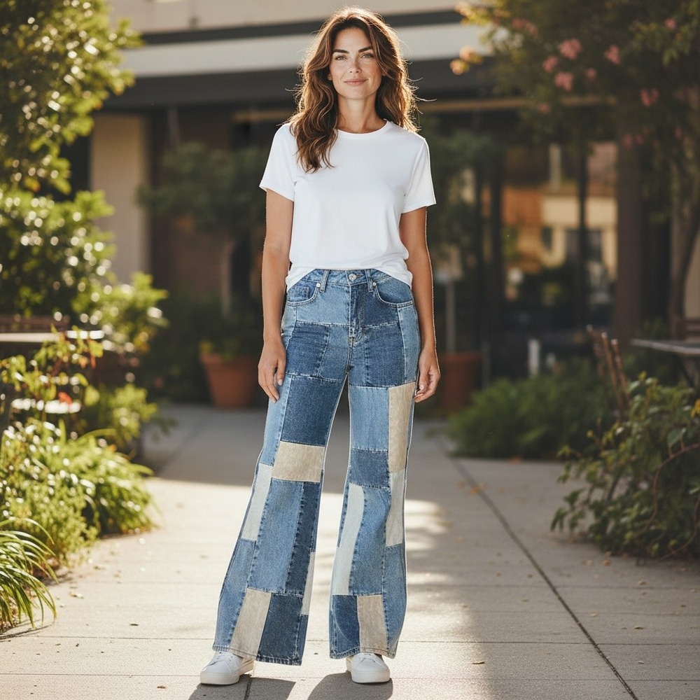 BDG Urban‎ Outfitters Patchwork Flare Jeans Y2K Wide Leg Size 24x32